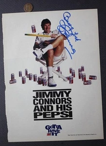 Tennis Great Jimmy Connors AUTOGRAPHED SIGNED 1990s Era Pepsi Cola Magazine Ad-- - Picture 1 of 1