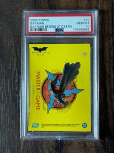 2005 TOPPS BATMAN BEGINS STICKERS #10 BATMAN PSA 10 POP 1 - Picture 1 of 4