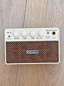 Amplificador de Guitarra FBA-10, 10W Mini Eléctrico Carcasa Negra y Marrón Rejilla Tejida Vintage - Imagen 1 de 9