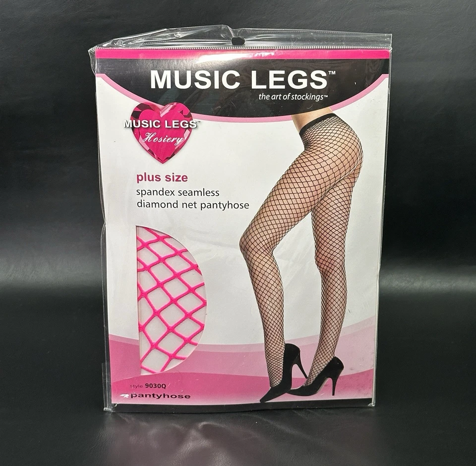 Meia-calça Fishnet rosa neon plus size diamante fantasia de Halloween festival cosplay - Imagem 1 de 4