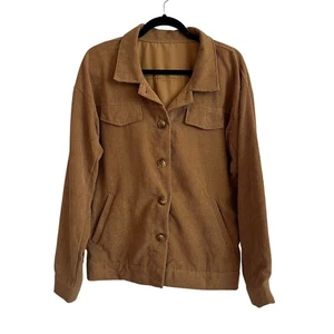 Hellbraunes Cord Damen Shacket Gr. L Langarm Button Down Hemd Herbst  - Bild 1 von 5