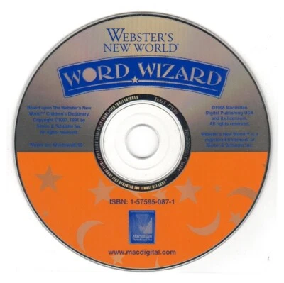 Webster's New World: Word Wizard (Ages 5-9) (PC-CD, 1998) - NEW CD in SLEEVE - Image 1 of 3