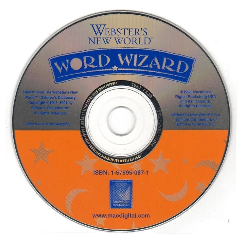 Webster's New World: Word Wizard (Ages 5-9) (PC-CD, 1998) - NEW CD in SLEEVE - Image 1 of 3