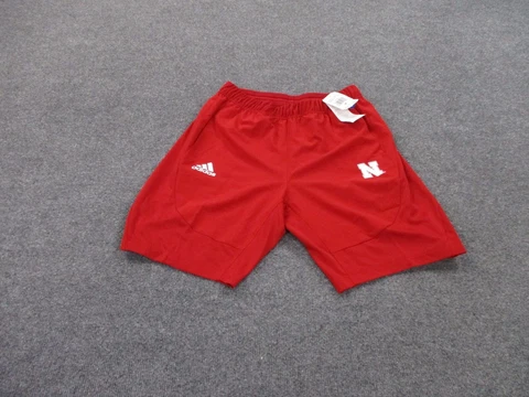 Nebraska Cornhuskers Shorts Adult M Red Adidas Athletic Gym Running Mens NEW Cover