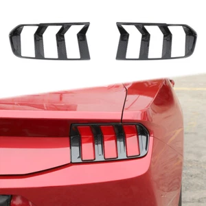2 biseles de marco protector de cubierta de lámpara trasera de fibra de carbono para Ford Mustang 2024+ - Imagen 1 de 21