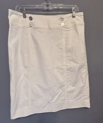 Falda para mujer Chaps talla 8 blanca línea recta forrada carrera ciudad clásica chic Foto 1 de 4