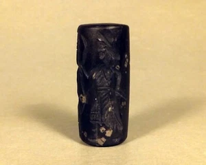 Mesopotamien Marmor ROLL SIEGEL Amulett CYLINDER SEAL Near Eastern Ancient Bead - Bild 1 von 6