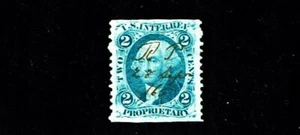 1862-71 Revenue First Issue Washington 2c Blue PROPRIETARY Sc#R13b PP PC ** - Picture 1 of 1