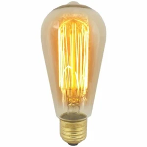 2x BELL 60W ES 01482 Antique Filament Squirrel Cage Bulb Amber Tint Incandescent - Picture 1 of 3