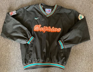 Vintage Miami Dolphins Reebok Pro Line Pullover Jacket Mens X-Large - Picture 1 of 10