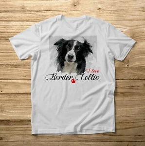T-Shirt Unisex Hund Border Collie Hund Love Lieben Geschenk Überraschung Top - Bild 1 von 2