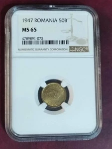 Romania, 50 bani 1947 MS 65, BUCHAREST MINT - Picture 1 of 2