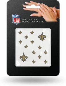 Tatuajes temporales de uñas para mujer de los New Orleans Saints - Imagen 1 de 2