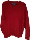 VINTAGE 100% Wool Bowen & Wright Shetland Sweater Red Large Men Warm Knit Nice