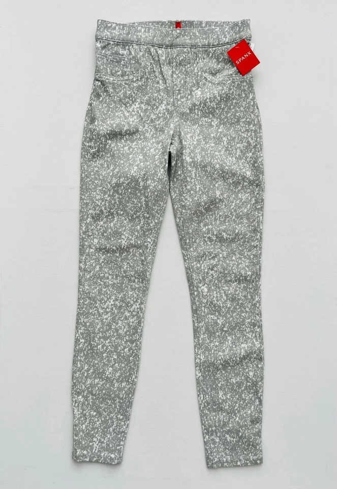 Spanx Ankle Jean-ish Leggings Womens Pull On Pants Speckled Gray Size M