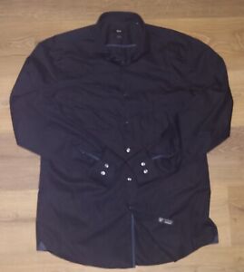 Hugo Boss "Jerrin" Getzner Black Long Sleeve Dress Shirt  Size US 17 IT 43