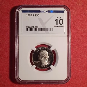 USA 1989-S Quarter 25c Coin - NGC X 10 PR70 - Picture 1 of 2
