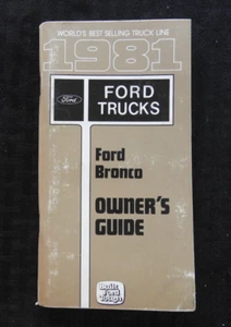 1981 Ford BRONCO owners operators manual ORIGINAL book guide NOS - Picture 1 of 10