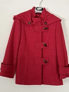 Cinzia Rocca Girls Wool Herringbone Pea Coat 6Y *Rose* Italy Made Rare BRAND NEW - Picture 1 of 3