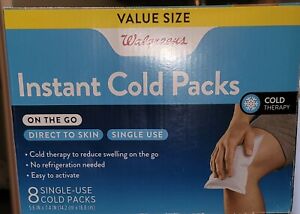 Value Size Walgreens Instant Cold Packs-On The Go, Direct To Skin-Single Use (8)