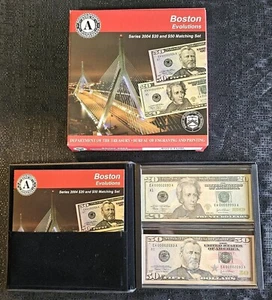 Series 2004 $20 & $50 Boston Evolutions Federal Reserve Note Matching Set in OGP - Picture 1 of 4