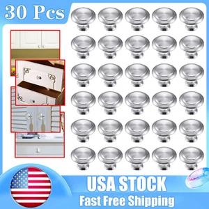 30Pcs Stainless Cabinet Knobs Steel Door Cupboard Drawer Kitchen Pulls Handles - Picture 1 of 16