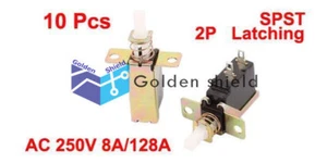 10Pcs SW-3 SPST 2P Spring Loaded Self Locking Mini PushButtonSwitch AC 250V 8✦Kd - Picture 1 of 2