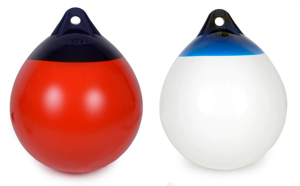 Ocean Fender R Serie Bootsfender Boot Rundfender Kugelfender rund weiß rot blau