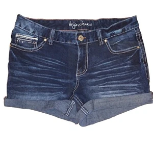 Ariya Jeans Cuffed Denim Short Shorts Women’s Size 11/12 Distressed Stretch - Picture 1 of 4