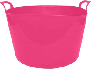 FLEXI TUB 39L WITH HANDLE BUILDER BUCKET TRUG CONSTRUCTION CONTAINER BUCKET Pink - Picture 1 of 5