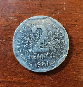 Republique Francaise 2 Francs Münze - 1981 - Bild 1 von 2