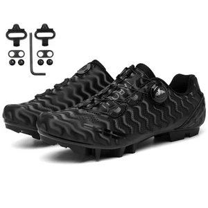 Men's MTB Cycling Shoes Flat Pedal Bicycle Speed Racing Sneaker with SPD Cleat - Picture 1 of 29