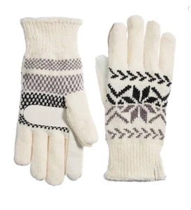 Isotoner women's chenille snowflakes gloves size One Size - Picture 1 of 2