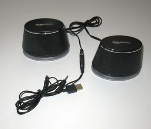 AmazonBasics USB Powered Computer Speakers with Dynamic Sound V620Black TESTED - Picture 1 of 7
