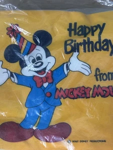 Vintage Mickey Mouse Napkins Happy Birthday Supplies Blue Suit Open Pack Of 16 - Picture 1 of 6