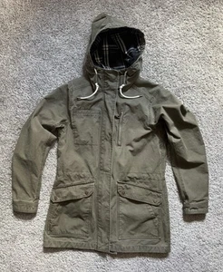 Abrigo de lona Duluth Trading para mujer talla pequeña con capucha forrada de franela 23909 - Imagen 1 de 7