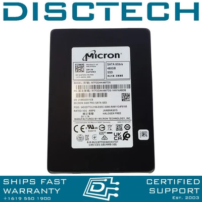 Micron 5300 PRO MTFDDAK480TDS-1AW16ABDB Dell 2P3N4 480GB 2.5" Enterprise SSD - Image 1 of 3