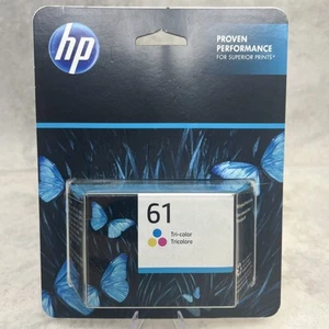 HP 61 Genuine Tri-Color Ink Cartridge Warranty Ends 04/2024 - Afbeelding 1 van 3