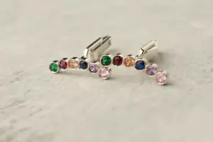 Personalized 1.20 TCW Bezel Set Multi Six Color Birthstone Gorgeous Cufflinks - Picture 1 of 8