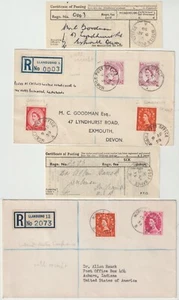 1955/8 2 LLANDUDO MOBILE PO COVERS REGISTERED GOLF & POLITICAL 2 GRAPHITE STAMPS - Picture 1 of 2