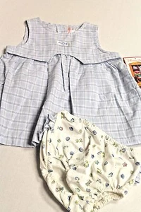 Infant Girl 24 Months Jillian's Closet Blue Plaid Dress & Diaper Cover NEW - Picture 1 of 3