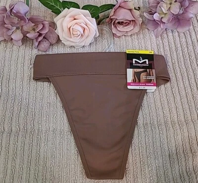 Maidenform Pure Comfort 无痕丁字裤内裤棕色 Med/6 DM2318 $13.00 nwt — 第 1/4 张图片