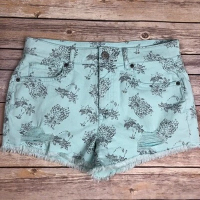 Pantalones Cortos Piña Verde Menta Para Mujer Talla 6 Desgastados Corte Dobladillo Crudo Tokyo Darling Foto 1 de 4