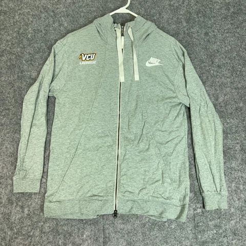 VCU Rams Mens Sweatshirt Medium Gray White Nike Hoodie Zip Jacket NCAA Lacrosse Cover
