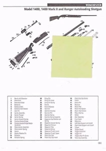 RIFLE WINCHESTER 141, 1400, ESCOPETA RANGER vista explotada/lista de piezas anuncio 2011 - Imagen 1 de 2