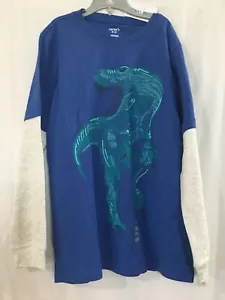 Carter's Dinosaur Boys Long Sleeve Shirt Top Blue Gray many sizes - Picture 1 of 4
