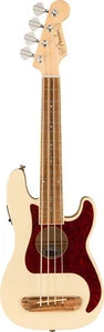 Fender Fullerton Precision Bass Ukulele Tortoiseshell Pickguard Olympic White - Picture 1 of 6