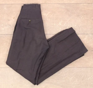 VTG Boy's / Men's 30s Dark Blue Button Fly Trousers / Pants 1930s Sz 24 Slacks - Picture 1 of 24