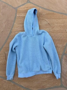 Athleta Girl Fleece Hoodie Sweater Size XL/14 Light Blue Pullover Soft Sherpa - Picture 1 of 3