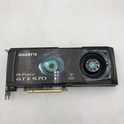 USED NVIDIA.GeFORCE GTX 570 GRAPHICS CARD GV-N570D5-13I-B READ B - Image 1 of 4